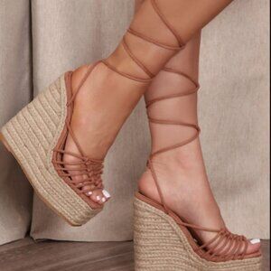 Fashion  Nova Strappy Jute Wedges